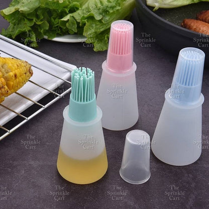 Silicone Barbeque Grill Oil Bottle Brush Cooking Heat Resistant Brush Tool with Dispenser TSC