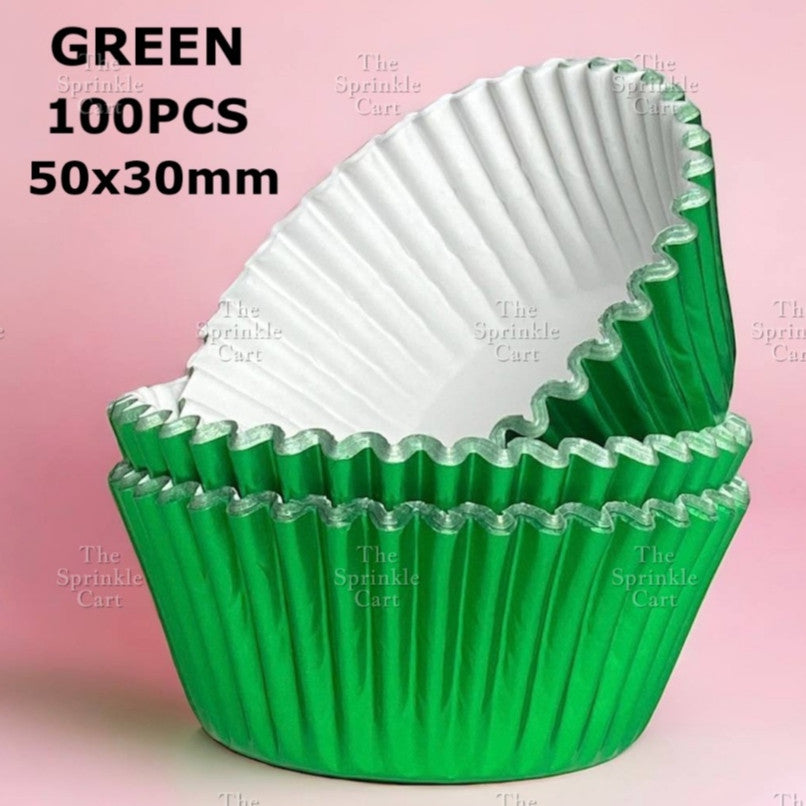100pcs Metallic Foil Cupcake Liners 3oz Aluminum Greaseproof Muffin Liner