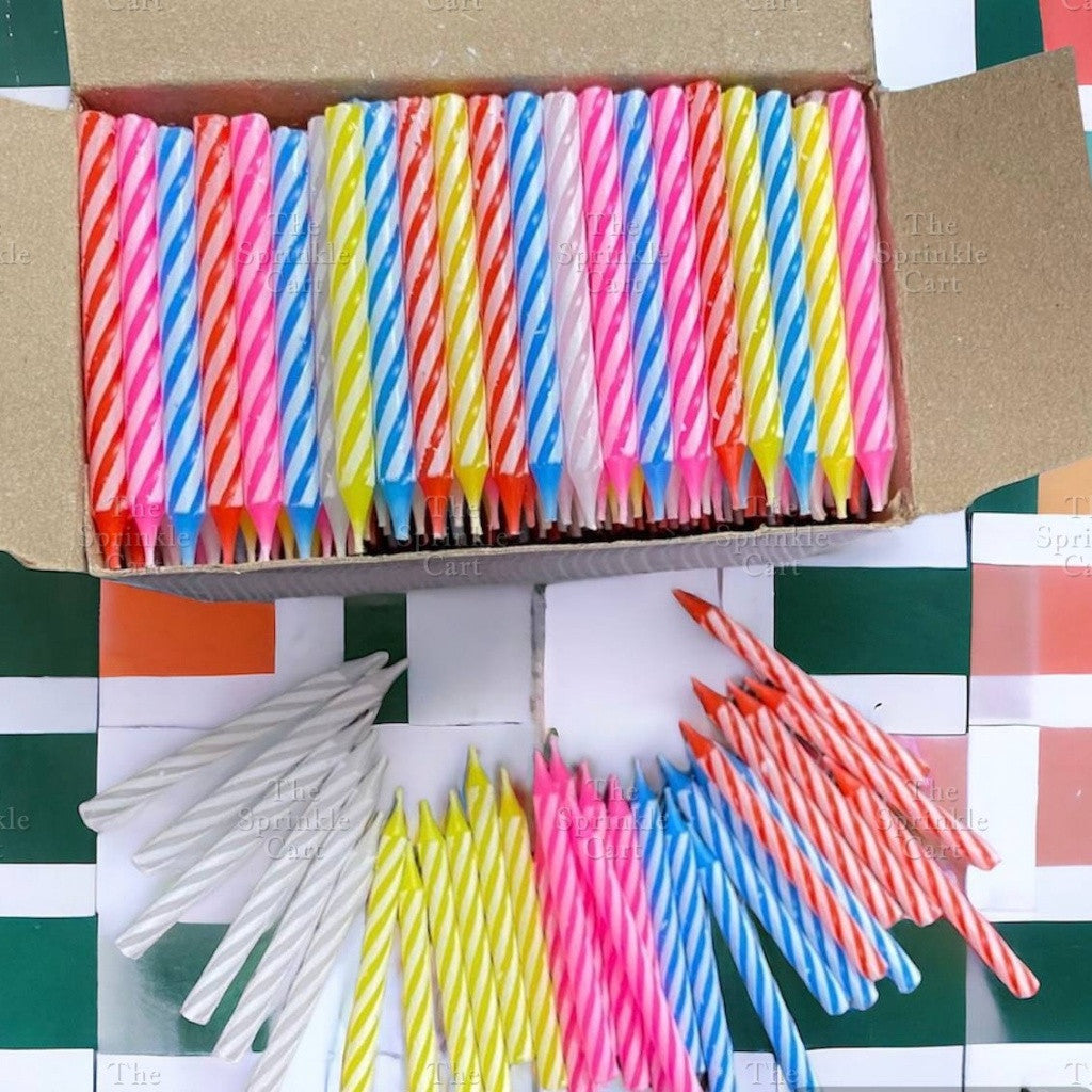 Set Birthday Candle Spiral Candle Assorted Color Box