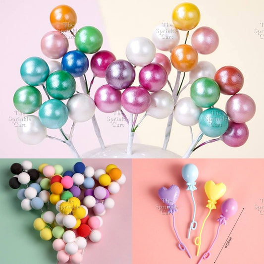 Colorful Metallic Foam Balloon Cake Topper Decoration Birthday Wedding Party Supplies