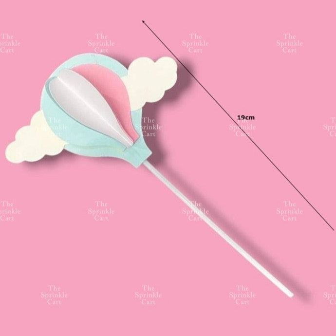 Hot-Air Balloon Rainbow Emoji Cloud Cake Paper Topper  Birthday Party Decors