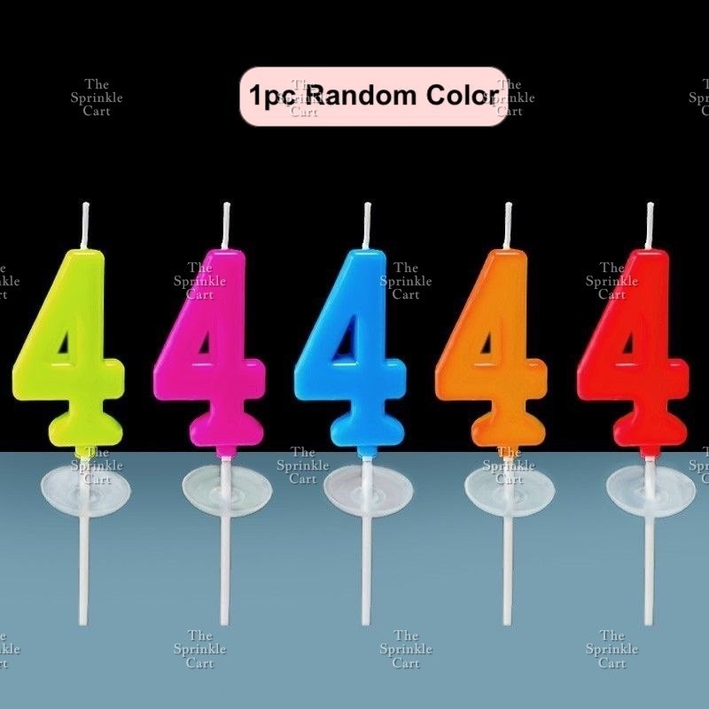 RANDOM COLOR Number Candle Kids Birthday Party Candle Cake Topper Decoration Smokeless 0-9