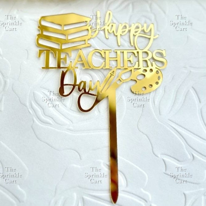 Happy Teachers Day Graduation Cake Topper Congrats Acrylic Embosser TSC