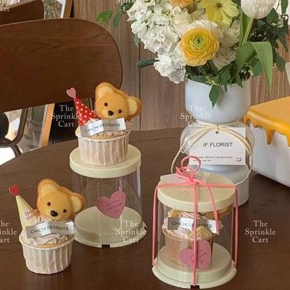 Solo Round Acetate Mini Cake Box and Dessert Gift Box Holder TSC