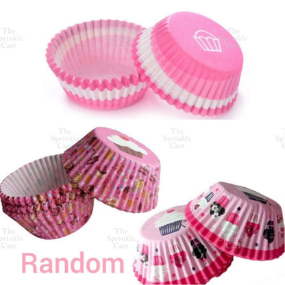 100pcs Cupcake Liner 3oz Muffin Paper Cups Colored and with Design Baking