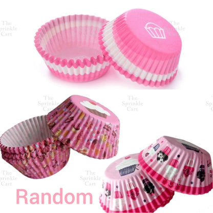 100pcs Cupcake Liner 3oz Muffin Paper Cups Colored and with Design Baking