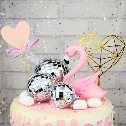 Shiny Mirror Disco Ball Cake Topper & Christmas Tree Decoration DIY Party Supplies TSC