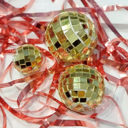Shiny Mirror Disco Ball Cake Topper & Christmas Tree Decoration DIY Party Supplies TSC