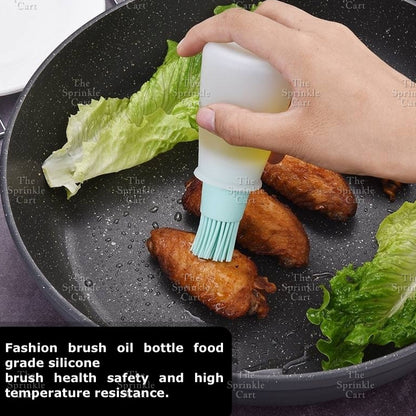 Silicone Barbeque Grill Oil Bottle Brush Cooking Heat Resistant Brush Tool with Dispenser TSC