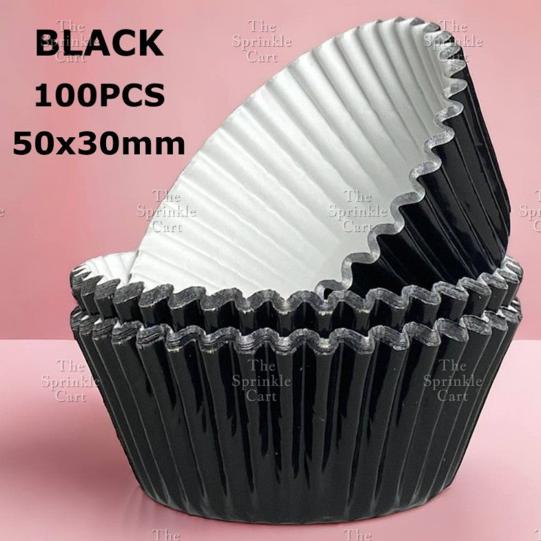 100pcs Metallic Foil Cupcake Liners 3oz Aluminum Greaseproof Muffin Liner