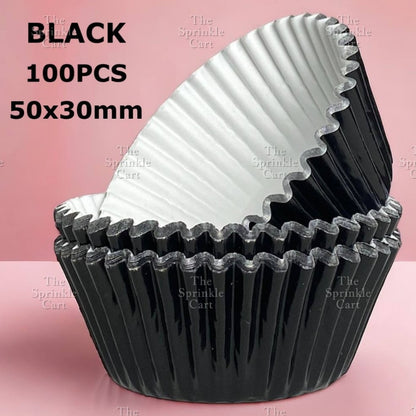 100pcs Metallic Foil Cupcake Liners 3oz Aluminum Greaseproof Muffin Liner