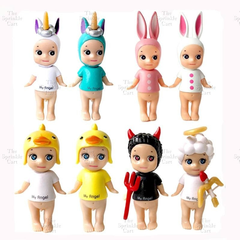 Sanny Angel Mini Figure Toy Topper Angel Bunny Unicorn Doll Birthday Cake Decorations TSC