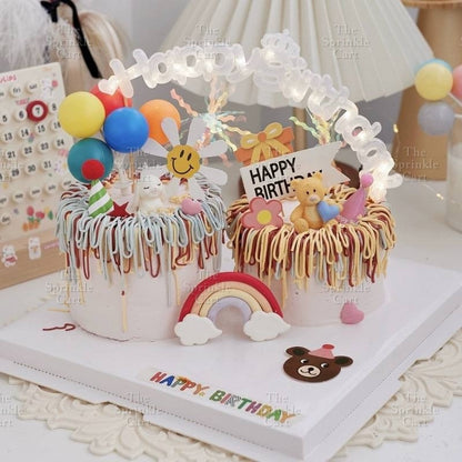 Happy Birthday LED Three Adjustable Light String Colorful Warm Lamp Cake Decoration TSC
