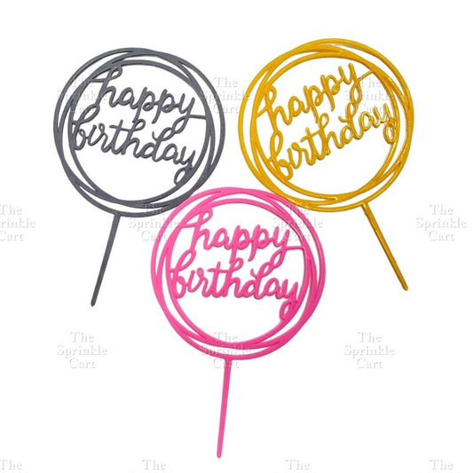 10pcs Happy Birthday Cake Topper for Celebration decoration Plastic