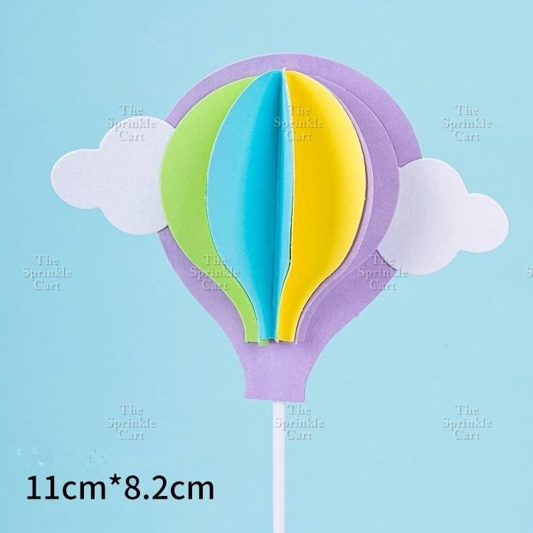 Hot-Air Balloon Rainbow Emoji Cloud Cake Paper Topper  Birthday Party Decors