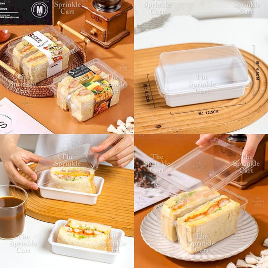 Disposable Transparent Sandwich Compartment with Lid  Packaging TSC