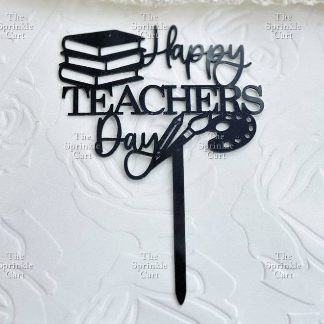 Happy Teachers Day Graduation Cake Topper Congrats Acrylic Embosser TSC