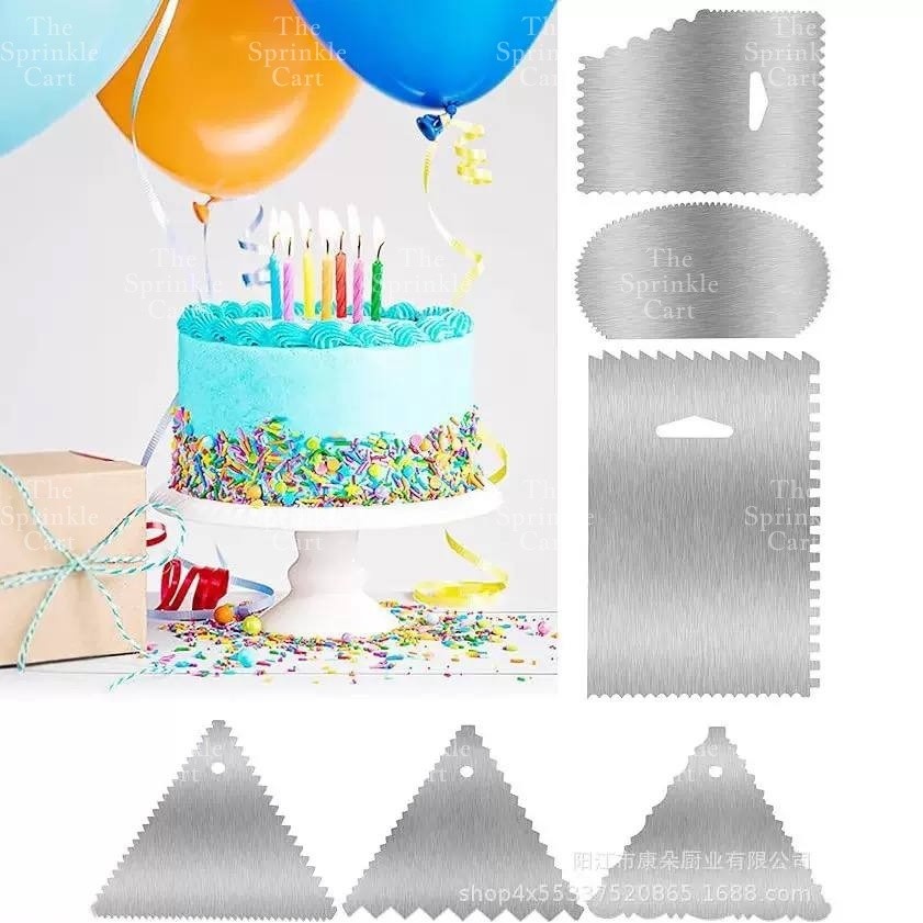 Stainless Steel and Serrated Dough Cutter Scraper Baking Smoother Cake