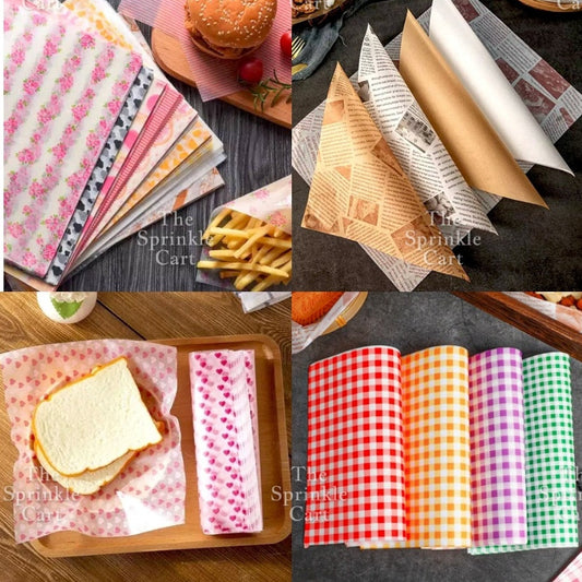 Wax Paper Non Grease Food Wrapper for Sandwich Burger Bread Pastry Packaging TSC