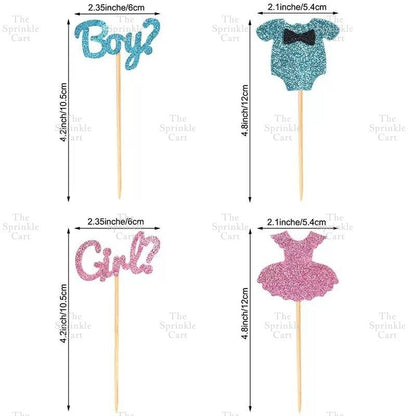 Gender Reveal Acrylic and Paper Cake Topper Decoration TSC
