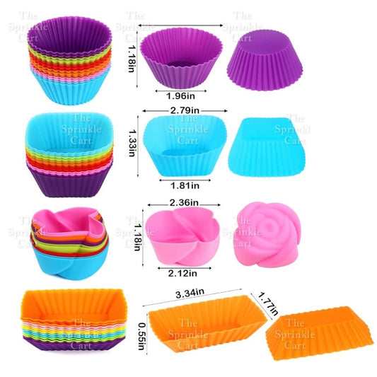 Random Color Silicone Cupcake DIY Shape Cups Mould TSC