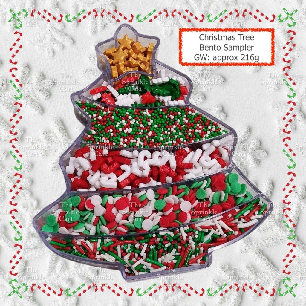 Edible Christmas Tree Bento and Sprinkles Dragees Confetti Cake Decoration TSC