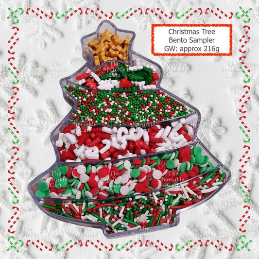 Edible Christmas Tree Bento and Sprinkles Dragees Confetti Cake Decoration TSC