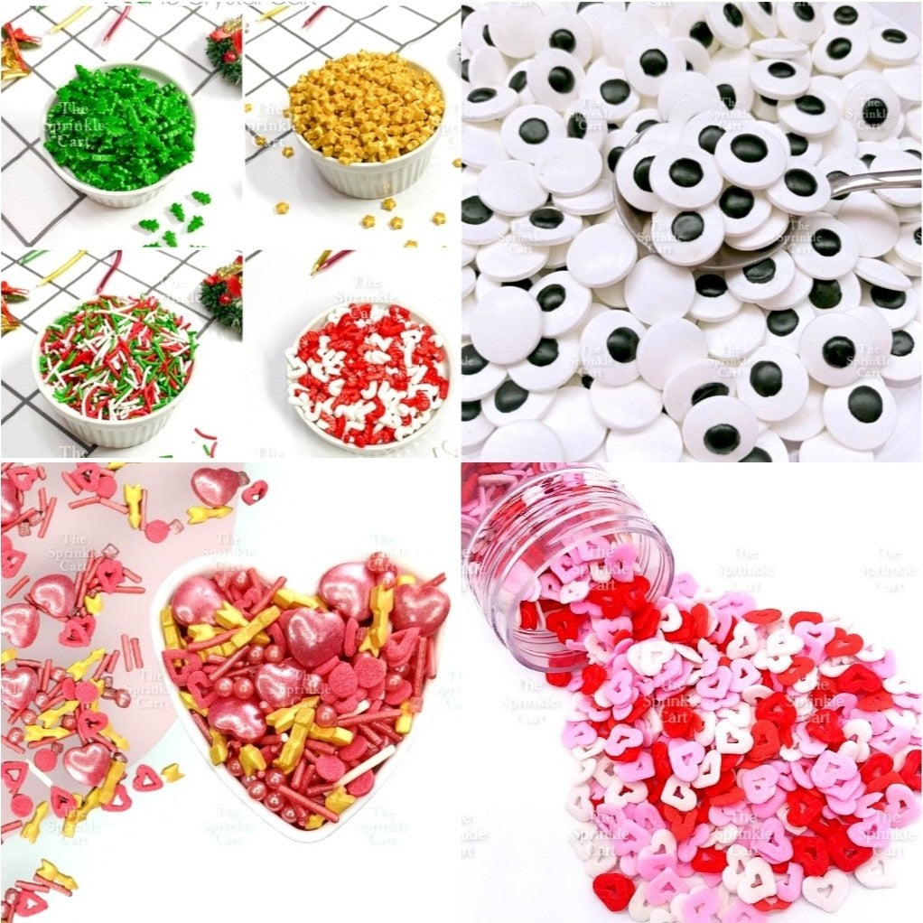 500grams Christmas Valentines Halloween Themed Edible Sprinkles Dragees Cake Decoration