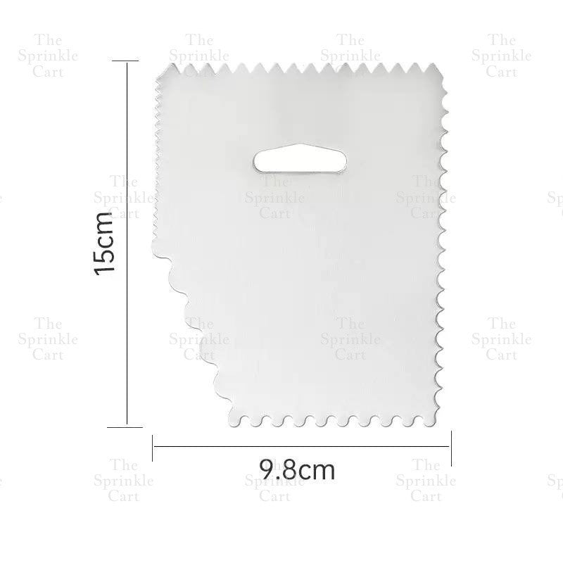 Stainless Steel and Serrated Dough Cutter Scraper Baking Smoother Cake