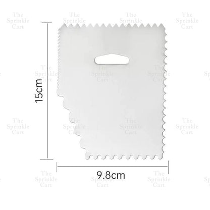 Stainless Steel and Serrated Dough Cutter Scraper Baking Smoother Cake