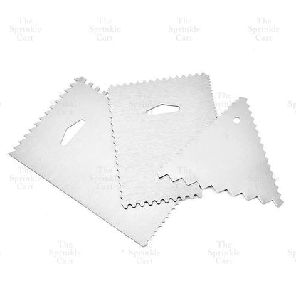 Stainless Steel and Serrated Dough Cutter Scraper Baking Smoother Cake