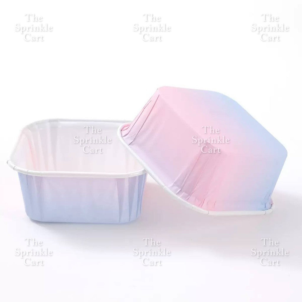 50pcs Colorful Square and Rectangle Foil Cupcake Pastry Muffin Liner TSC