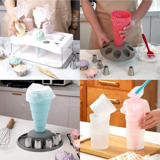 Pastry Bag Holder Icing Bag Stand Decorating Bag Holder Piping Bag Shelf Organized