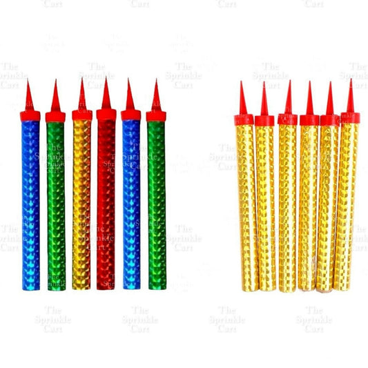 Gold Rainbow candle party topper decoration TSC