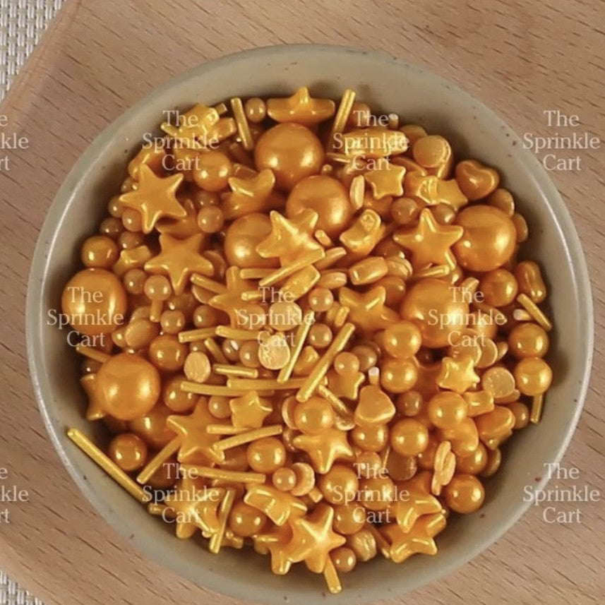 Edible Sprinkle Dragees Luxe Series Metallic Gold Rosegold Matte Pastel 50grams Decoration
