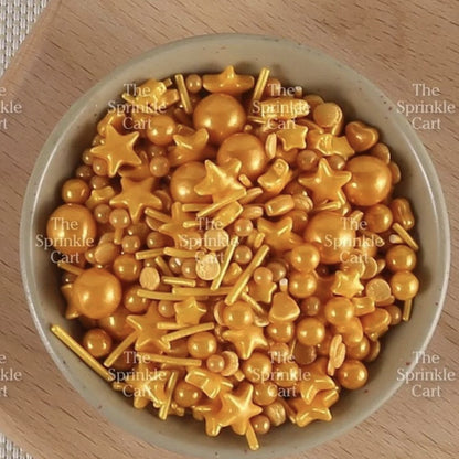 Edible Sprinkle Dragees Luxe Series Metallic Gold Rosegold Matte Pastel 50grams Decoration