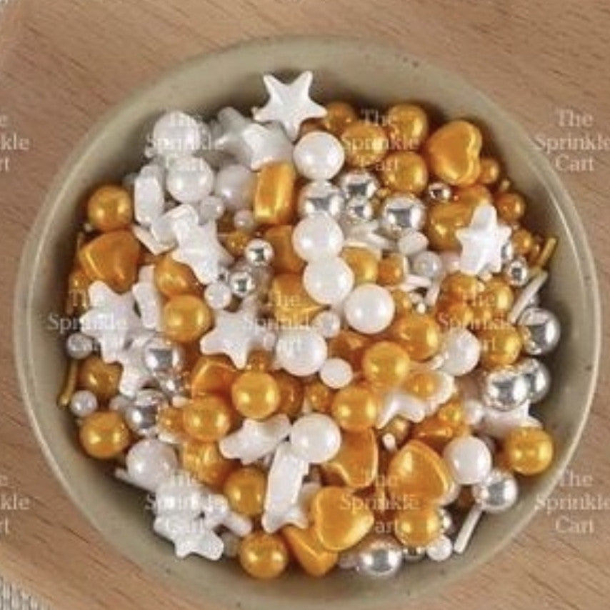 Edible Sprinkle Dragees Luxe Series Metallic Gold Rosegold Matte Pastel 50grams Decoration
