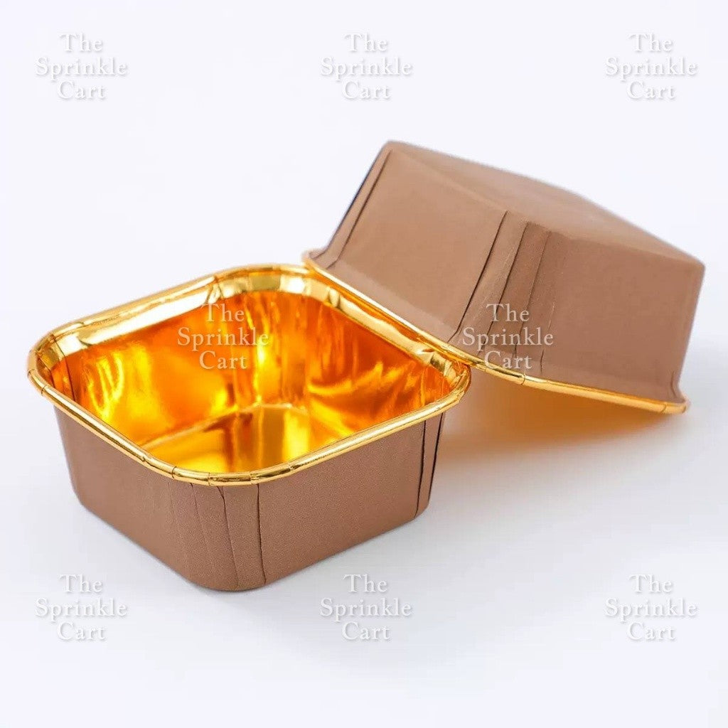 50pcs Colorful Square and Rectangle Foil Cupcake Pastry Muffin Liner TSC