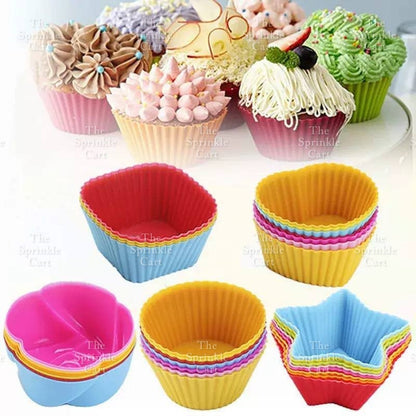 Random Color Silicone Cupcake DIY Shape Cups Mould TSC