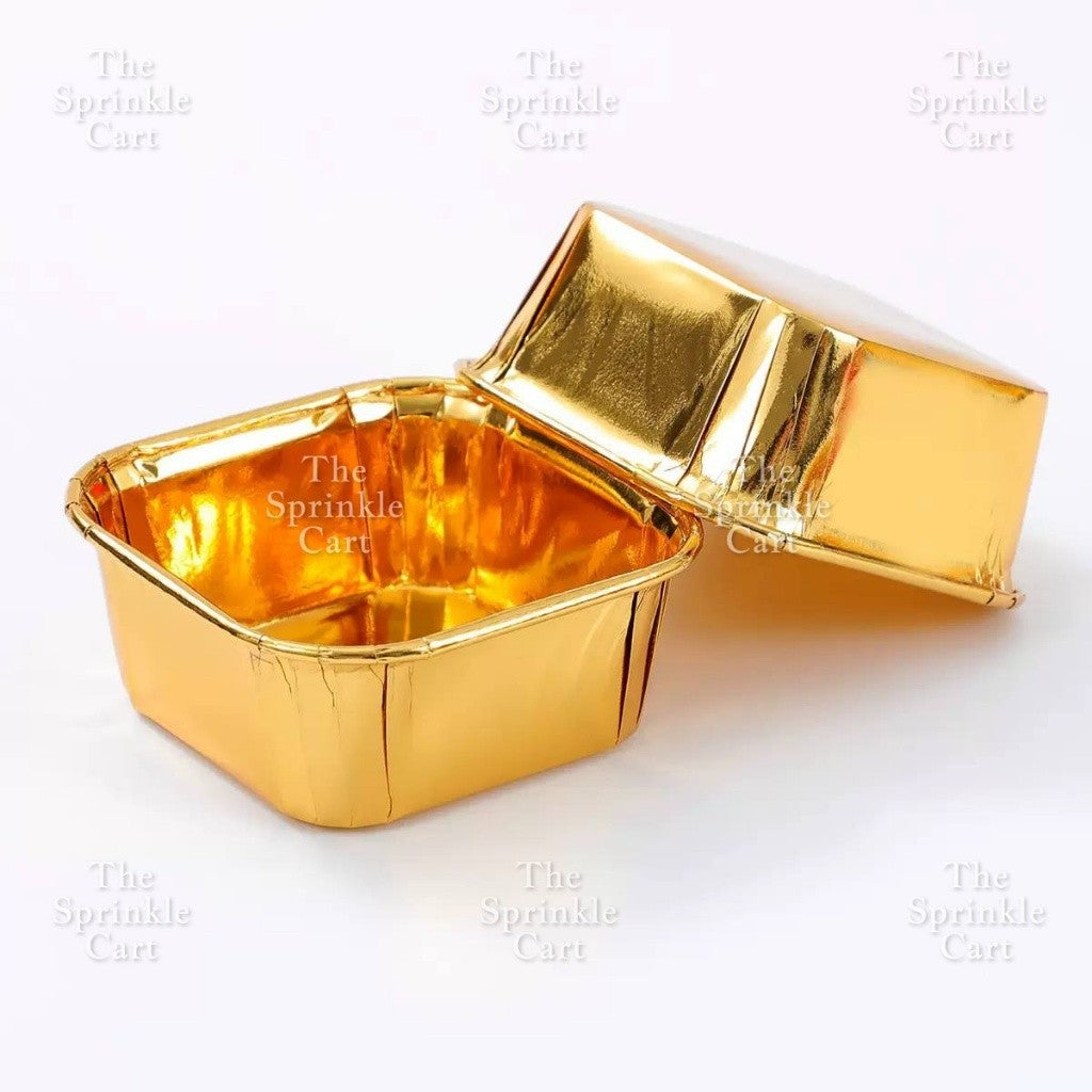 50pcs Colorful Square and Rectangle Foil Cupcake Pastry Muffin Liner TSC