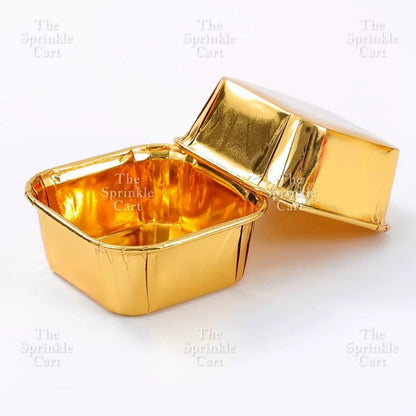 50pcs Colorful Square and Rectangle Foil Cupcake Pastry Muffin Liner TSC