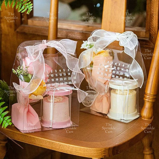Solo Round Acetate Mini Cake Box and Dessert Gift Box Holder TSC
