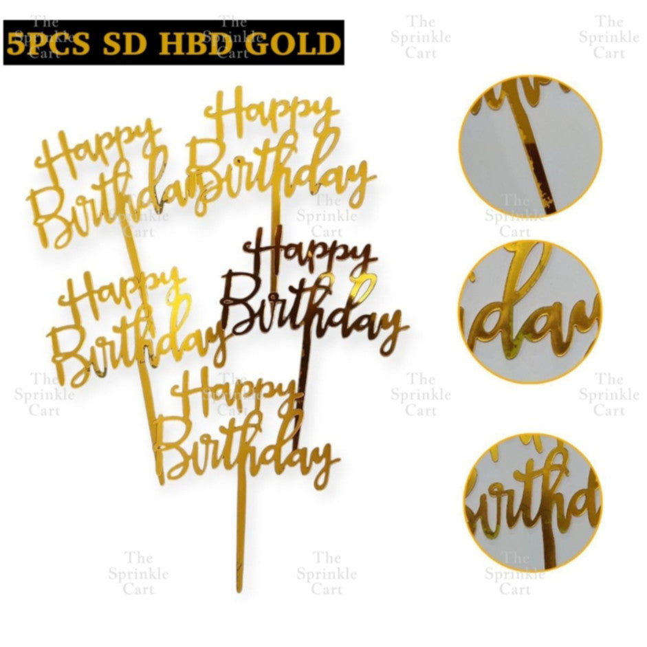 Acrylic Glitter Paper Happy Birthday Mr & Mrs Girl Boy Cake Topper Party Supplies