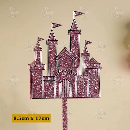 Castle Prince Princess Cake Paper and Acrylic Topper TSC