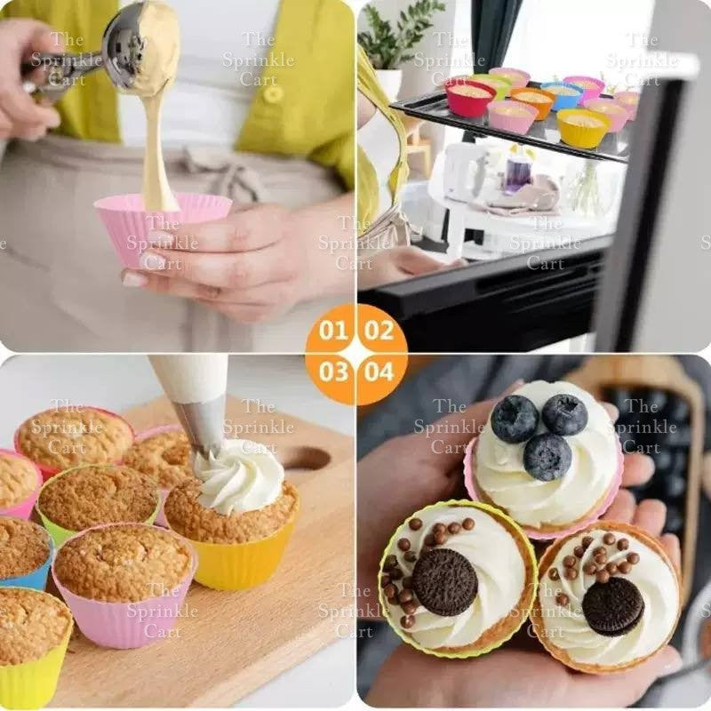 Random Color Silicone Cupcake DIY Shape Cups Mould TSC