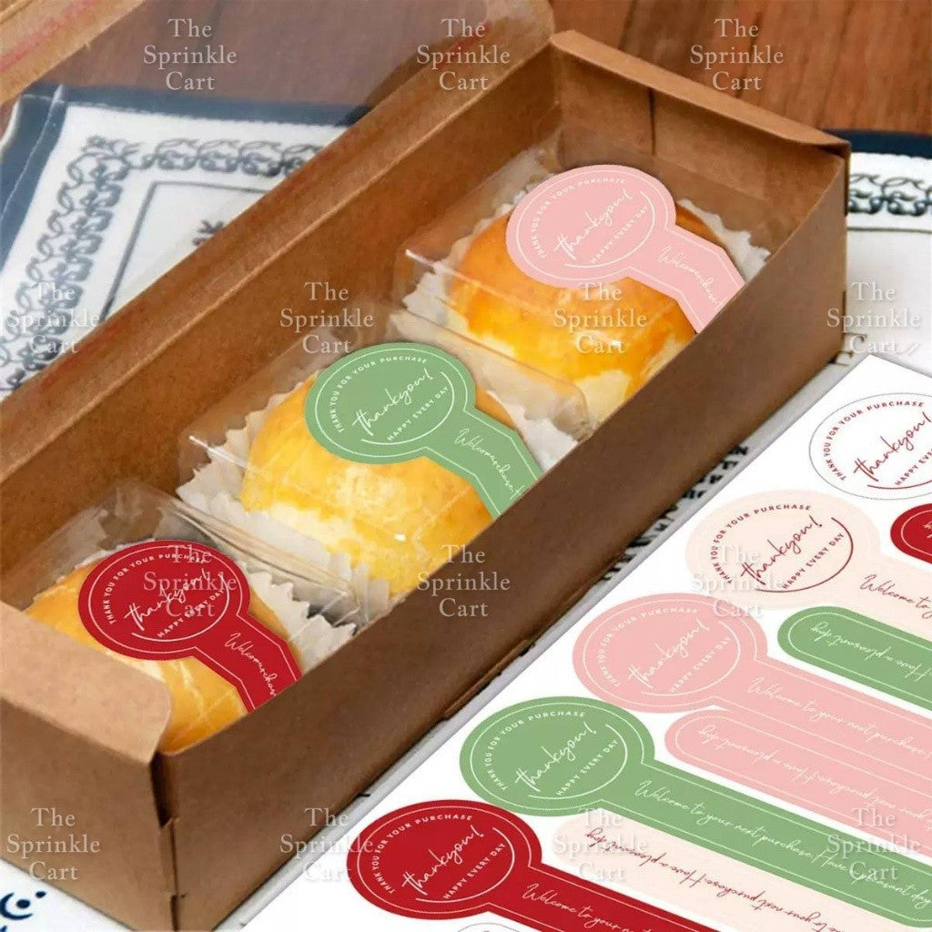 Food Box Sticker Label with Statement and Sticky Tape TSC