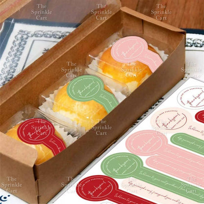 Food Box Sticker Label with Statement and Sticky Tape TSC