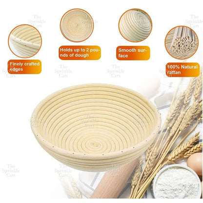 Sourdough Baking Starter Kit Fermentation Jar and Rattan Basket TSC