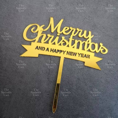 Merry Christmas Happy New Year Holidays Valentines Love Acrylic Cake Topper Decoration TSC