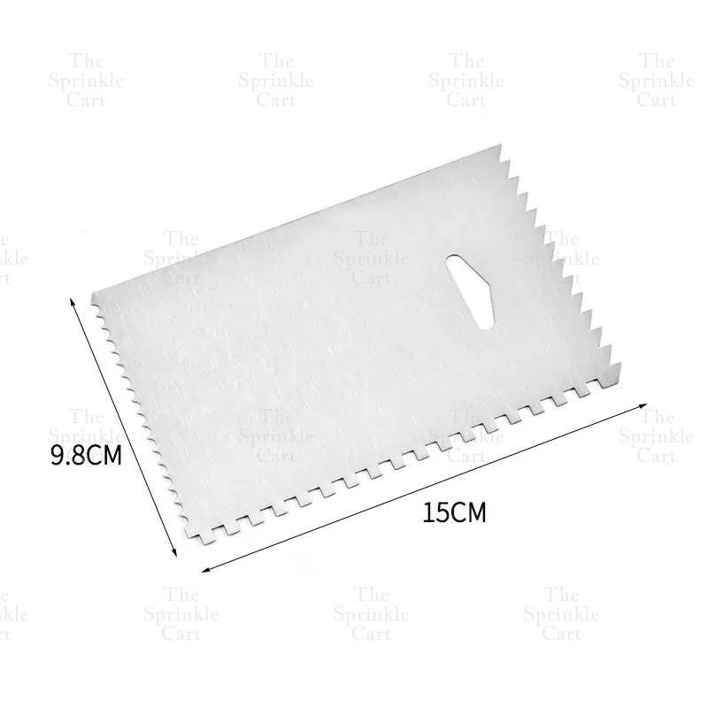 Stainless Steel and Serrated Dough Cutter Scraper Baking Smoother Cake